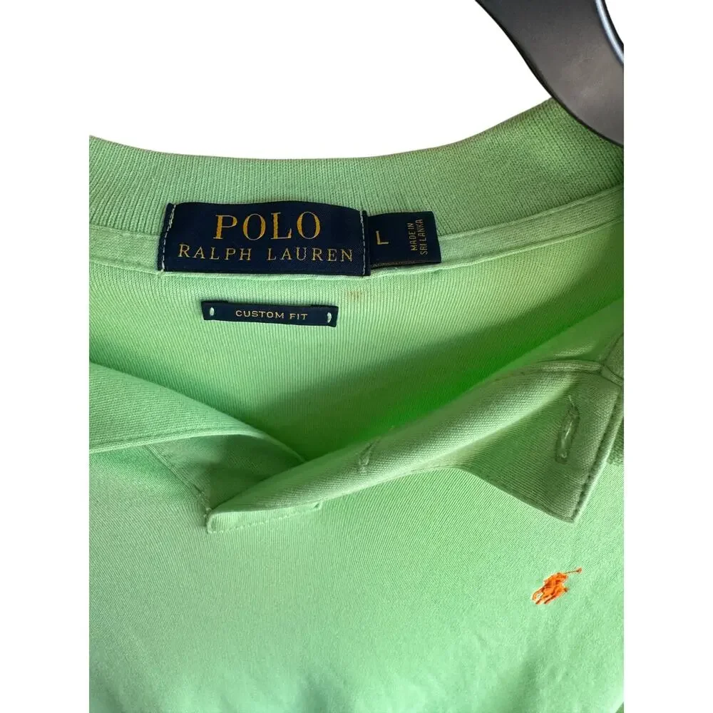 Polo Ralph Lauren Custom Fit Polo Shirt Men’s Large Green Short Sleeve Cotton